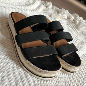Black platform sandals